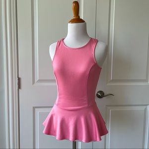 Neon pink Agaci peplum top